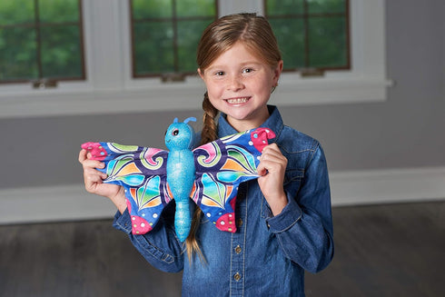 Wild Republic Huggers Butterfly Blue Plush Toy, Slap Bracelet, Stuffed Animal, Kids Toys, 8"...