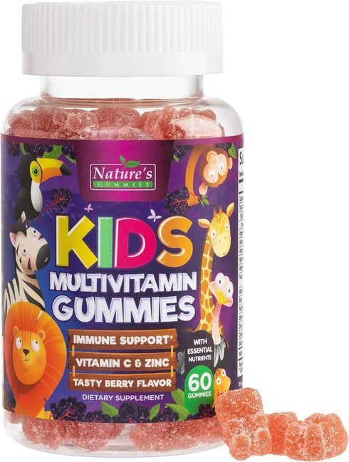 Vitamins for Kids Multivitamin Gummy - Daily Kids Vitamins, Fruit Flavored Gummies w/Vitamins C, D3 & Zinc for Immune Support, Nature's Children &...