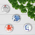 12 Pcs Cartoon Oceans Animal Refrigerator Magnets, Glass Strong Sea Life Refrigerator Magnets, Whiteboard Cabinet Locker Dishwasher Magnets for Ho...