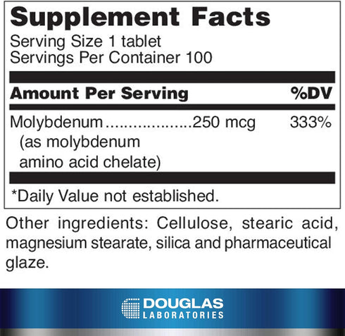 Douglas Laboratories Molybdenum (250 mcg.) | Supports Detoxification, Enzymes and Nerves | 100 Tablets...