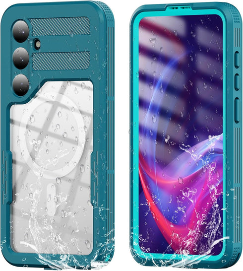 Designed for Galaxy S24 Plus Waterproof Case Compatible with MagSafe Magnetic Waterproof Full Body IP68 Underwater Case Built-in Screen Protector ...