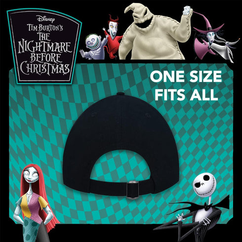 Disney The Nightmare Before Christmas Dad Hat, Jack Skellington Cotton Adult Baseball Cap with Curved Brim, Black, One Size...