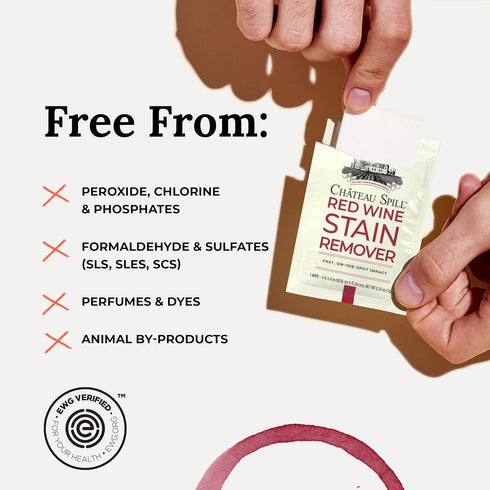 Chateau Spill Red Wine Stain Remover for Clothes – 25 Wipes for Stubborn Stains on Tablecloth, Carpet, Upholstery and Laundry from the makers of M...