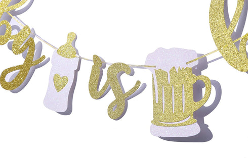A Baby is Brewing Baby Shower Banner - Diaper Party Decor, Gender Reveal Party, Pregnancy Celebration - Pre-Strung...