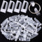 OIIKI 50Pcs Plastic Keychain Clips, Clear Acrylic Keychain Connector Snap Tabs, Card Holder for Keys Rings Office Credit Card Crafts Jewelry Makin...