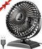 JZCreater Desk Fan, USB Desk Fan, 3 Speeds with Strong Airflow, 4.9 Inch Quiet Small Portable Table Fan, 360° Rotate Personal Cooling Fan For Bedr...