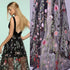 Black Lace Fabric, Exquisite Colorful Floral Flower Embroidered Sewing Lace Fabric, Length 71" Width 59" Elegant Soft Tulle Dress Fabric for DIY C...