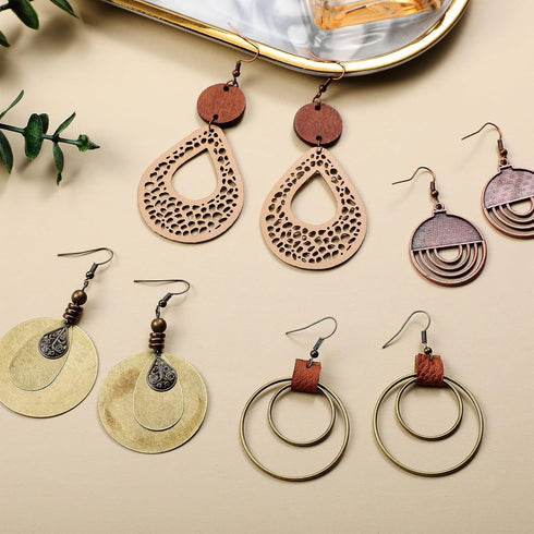 Fiada 8 Pcs Boho Necklace and Earring Sets for Women Girls Acrylic Resin Rattan Earrings Necklace Jewelry for Beach Party...