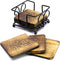 StonKraft Wooden Tea Coffee Coasters/Rustic Vintage Look Coasters Set with Wrought Iron Holder...