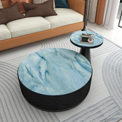 Blue Gold Marble Peel and Stick Contact Paper 16"×78.7" Granite Texture Wallpaper Self Stick Adhesive Removable Waterproof Furniture Decorative St...