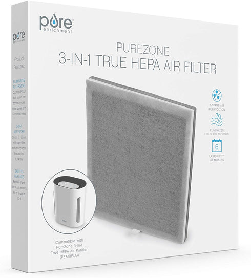 Pure Enrichment Genuine 3-in-1 True HEPA Replacement Filter for the PureZone Air Purifier (PEAIRPLG)...