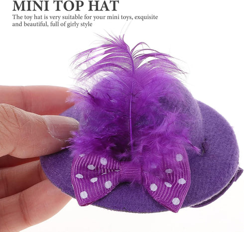 TOYANDONA 6pcs Doll Hat Mini Craft Hats Mini Baby Dolls Mini Hat Toy DIY Mini Hats Miniature Straw Hats Arts and Crafts for Adults Mini Top Hat fo...