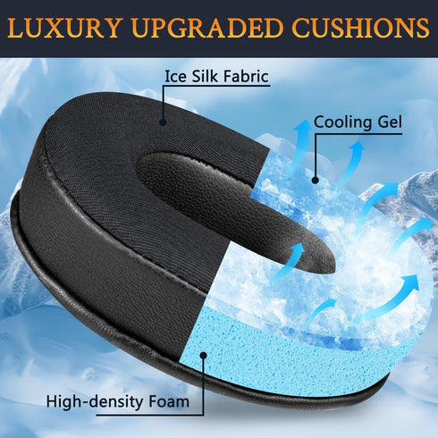 SOULWIT Cooling Gel Earpads Replacement for Audio-Technica ATH-M60X On-Ear Headphones, Ear Pads Cushions with Ice Silk Fabric, High-Density Foam -...