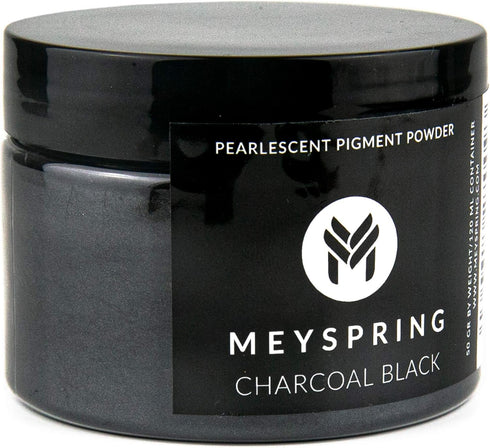 MEYSPRING Charcoal Black Mica Powder for Epoxy Resin - 50 Grams - Great for Resin Art and UV Resin - Epoxy Resin Color Pigment...
