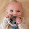 Nuby Natural Wood & Silicone Teether Ring: 3 M+, Elephant, Gray...