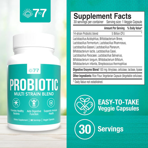 Advanced Probiotic Supplement - 18 Strain Digestive Support with Prebiotics, Digestive Enzymes, and Delayed Release - Less Bloating, Improved Dige...