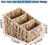 BTSKY 3 Slots Natural Woven Remote Control Holder for Desk Water Hyacinth Media TV Caddy Storage Holder Office Supply Storage Rack Desk Accessorie...
