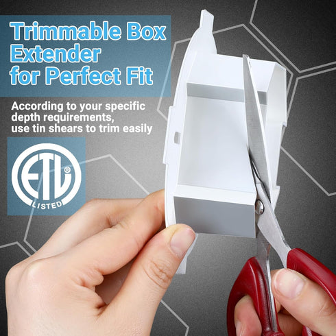 2 Pcs Round Electrical Box Extender Ceiling Box Extender 4.35 Inch x 1.5 Inch Plastic Ceiling Outlet Light Box Extender for 3.5 Inch 4 Inch Round ...