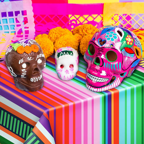 Tatuo 2 Pcs Mexican Fiesta Tablecloth Mexican Striped Serape Blanket Tablecloth Cinco De Mayo Carnival Party Covers for Festive Wedding Birthday P...