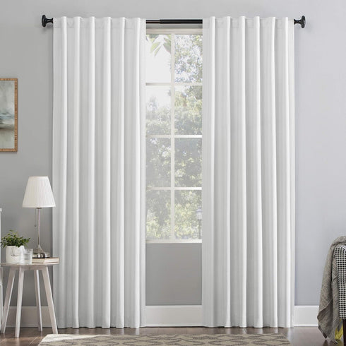 Sun Zero Hampshire Velvet Noise Reducing Thermal Extreme Total Blackout Back Tab Curtain Panel, 50" x 96", Pearl...