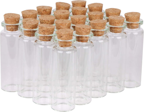 MaxMau 24 Sets 15ml Small Mini Glass Bottles with Cork Stoppers Tiny Vials for Wedding Favors Art Crafts DIY Decoration...