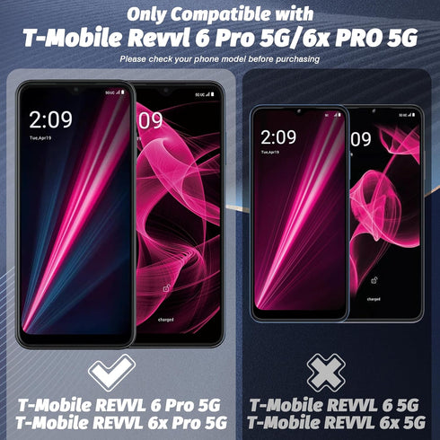 Orzero (4 Pack) Compatible for T-Mobile REVVL 6x Pro 5G / REVVL 6 Pro 5G Tempered Glass Screen Protector, Protector De Pantalla 2.5D Arc Edges 9H ...