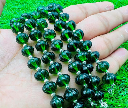 1 Strand Emerald Quartz 10 Pcs Beads Size 9Mm Melon Shape Cut Smooth Beads For Jewellery Making, Beading & Craft Supplies Kcrafts-Rk_K58...
