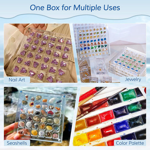 Acrylic Magnetic Seashell Display Box,Seashell Storage Box Display Case Decorative Seashell Starfish Trinket,Seashell Holder Display Box,Small Cra...