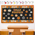 Whaline 92Pcs Hello Pumpkin Bulletin Board Kit Plaid Leopard Fall Pumpkin Decoration Border Cutout with Glue Points for Fall Harvest Thanksgiving ...