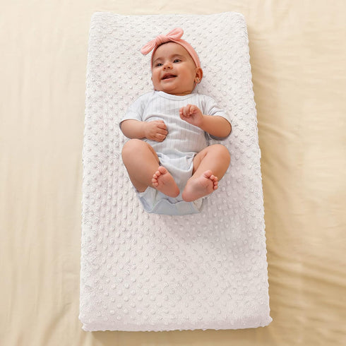 Baby Changing Pad Cover, Super Soft Plush Dot Diaper Changing Table Covers for Baby Girls and Boys, Ultra Comfortable, Safe for Babies, Fit 32"/34...
