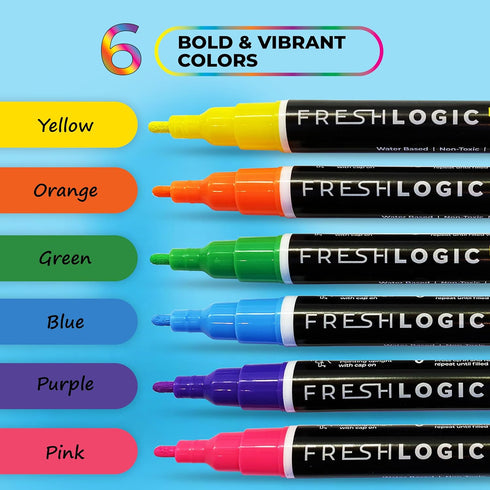 Liquid Chalk Markers Erasable for Chalkboard, Blackboard, Whiteboard, Signs, Windows, Mirror, Glass, Bistro - Dry Erase Markers, Chalk Paint Marke...