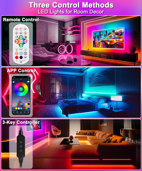 LED Lights for TV, TV LED Backlight 9.84 ft RGB TV LED Lights That Change with TV Lights Behind,USB LED Strip Lights for TV with Remote APP Contro...