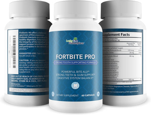 Fortbite Pro - Oral Health Probiotics - Support Healthy Teeth & Gums - Strong Tooth Supporting Formula - Promote Healthy Mouth Bacteria with Multi...