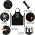 Funny Cooking Aprons for Men - Let’s Cook - Men's Black Funny Kitchen Chef Grilling BBQ Aprons with 2 Pockets - Birthday Father’s Day Christmas Gi...
