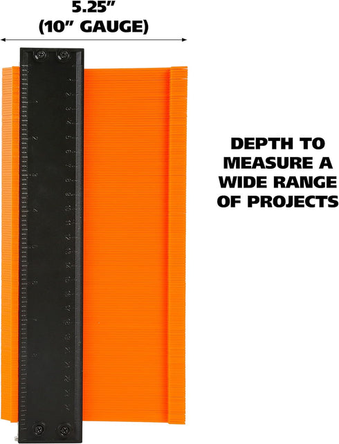 GreatNeck 74591 10 Inch Contour Gauge, 10 Inch Contour, Contour Duplication Gauge with Lock, Easy Contour Device Forms to Most Shapes, Adjust Tigh...