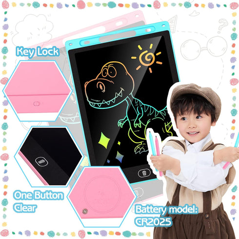 2 Pack LCD Writing Tablet for Kids 10 inch, Preschool Toys for Baby Girl Boy, Toddler Drawing Board Toy for Ages 2-4 5-7 6-8 9 8-12 Years Old, Eas...