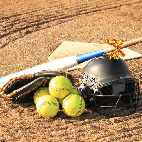 6 PCS Sports Softball Ribbons for Crafting, 3/8" Width Grosgrain Ribbon Sports Roll Ball Ribbon Softball Baseball Craft Ribbons for Sports Party D...