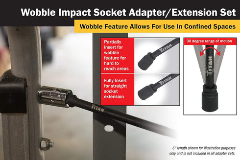Titan - 6-Pc Impact Wobble Adapter Set (49036)...