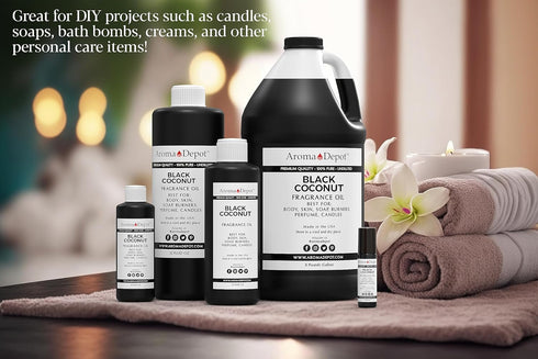 Black Coconut Fragrance Oil 4 oz. Perfume Skin Oil, Scented Oil, is Great for Candles, Bath Bombs, Body Butters, Creams & Lotions. Few Drops in Th...