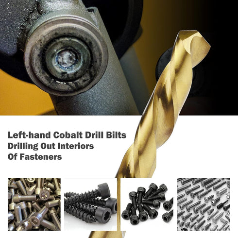 10-Piece Screw Extractor and Left Hand Drill Bit Set, Bolt Extractors, for Removing Broken Studs, Bolts, Socket Screws, and Fittings...