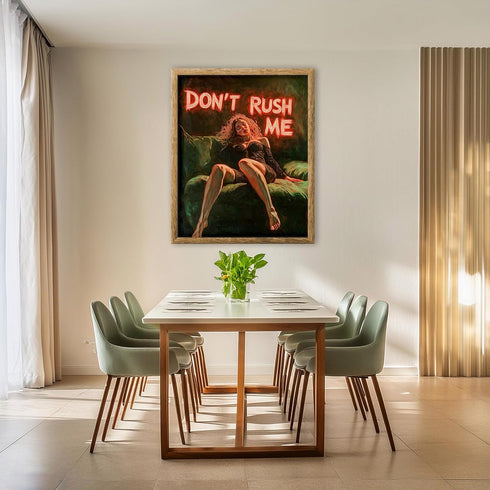 Posterizer 1 pcs-don't rush me retro design-girls getting ready 1-Inspirational Women's Art-Retro Art-Living Room Bedroom Decor- unframed wall art...