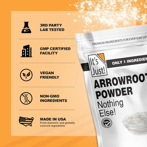 It's Just - Arrowroot Powder, 8oz, Natural Thickener, Gluten-Free, Dairy-Free, Non-GMO, Cornstarch Substitute...