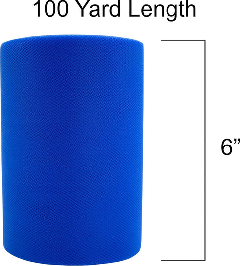 Tulle Fabric Roll | 6” by 100 Yards | Polyester Spool for Crafts Decorations Tutu Weddings Costumes Skirts Parties and More – by Craft Forge (Blue...