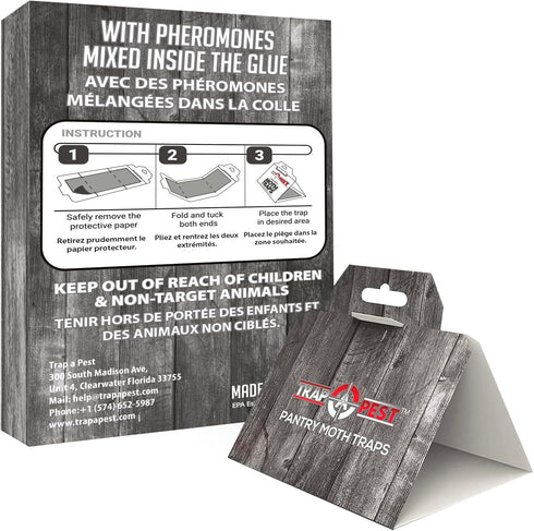 12 Pack Pantry Moth Traps - Safe and Effective for Food and Cupboard - Glue Traps with Pheromones for Pantry Moths - Trap a Pest...
