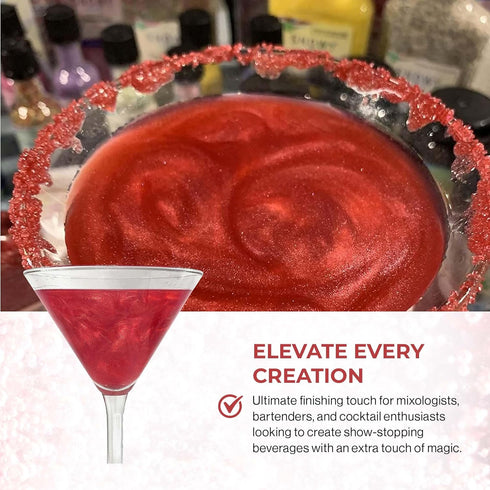 Snowy River Edible Cocktail Glitter - All Natural Edible Beverage Glitter for Cocktails, Wine, Champagne & Soda, Perfect for Parties or Dusting Ca...