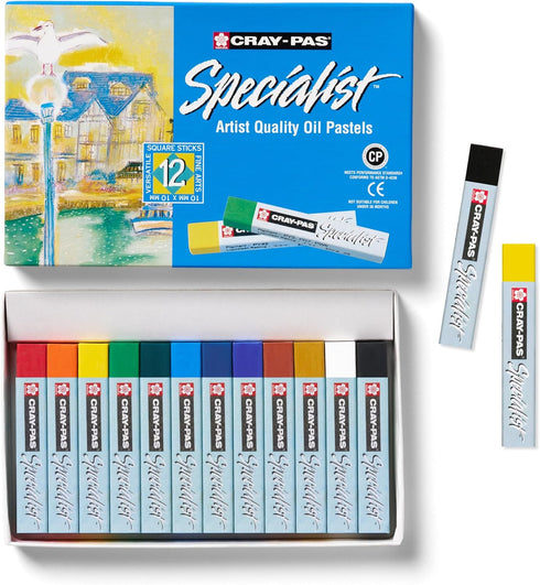 SAKURA Cray-Pas Specialist Oil Pastel Set - Soft Oil Pastels for Artists - 12 Colors...
