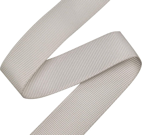 YAMA Solid Grosgrain Ribbon Roll - 1 Inch 25 Yards for Gift Wrapping Ribbons, Silver,...