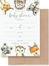 Bliss Collections 25 Baby Shower Invitations with Envelopes Woodland Animals, Forest Creatures, Fox, Owl, Racoon, Wolf, Hedgehog, Bobcat - Gender ...
