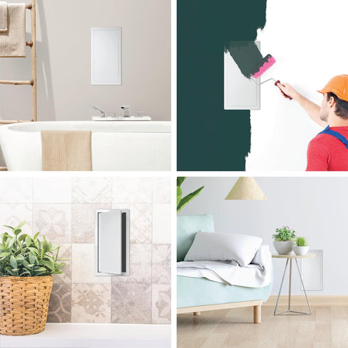 8inch x 16inch White Plastic Access Panel. Service Shaft Door Panel. Plumbing, Electricity, Heating, Alarm Wall Access Panel Drywall. Bathroom Ser...
