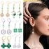 WEWAYSMILE 1box/200 pcs St Patrick's Day Charms Four Leaf Clover Charm Earring Making Starter Kit Green Lucky Charms for Jewelry Making Kits Women...